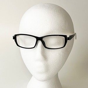 Exalto Eyeglasses FRAME YS03 Black White Acetate Rectangular 54-14-140 France